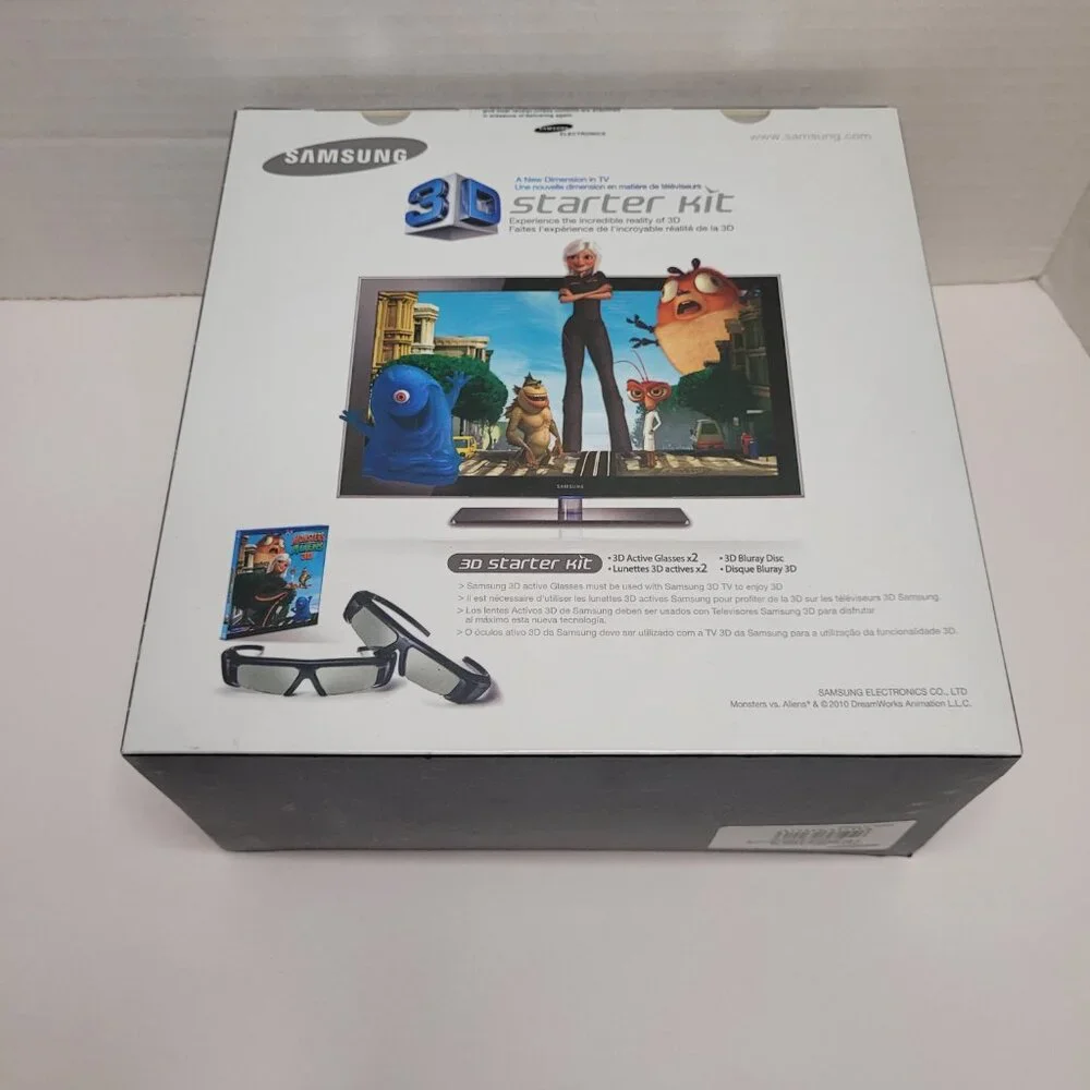 Samsung 3D Starter Kit Active Glasses & Monsters VS Aliens 3D Blu-Ray NEW